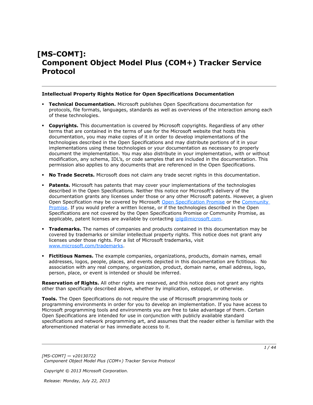 Intellectual Property Rights Notice for Open Specifications Documentation s31