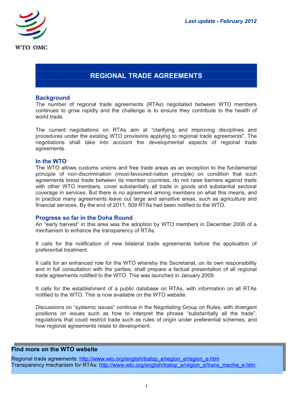 Regional Trade Agreements