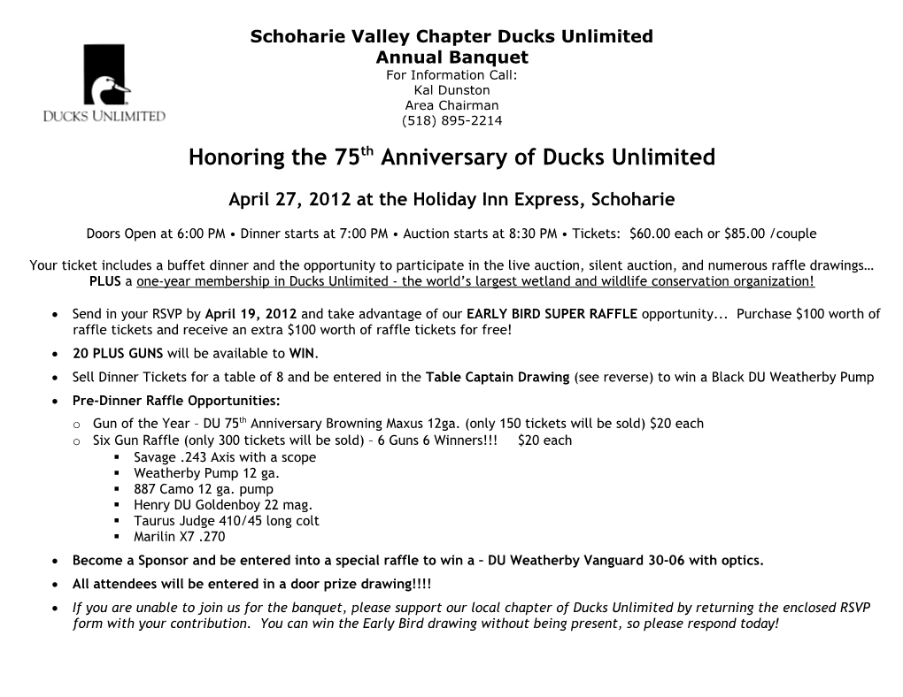 Honoring the 75Th Anniversary of Ducks Unlimited