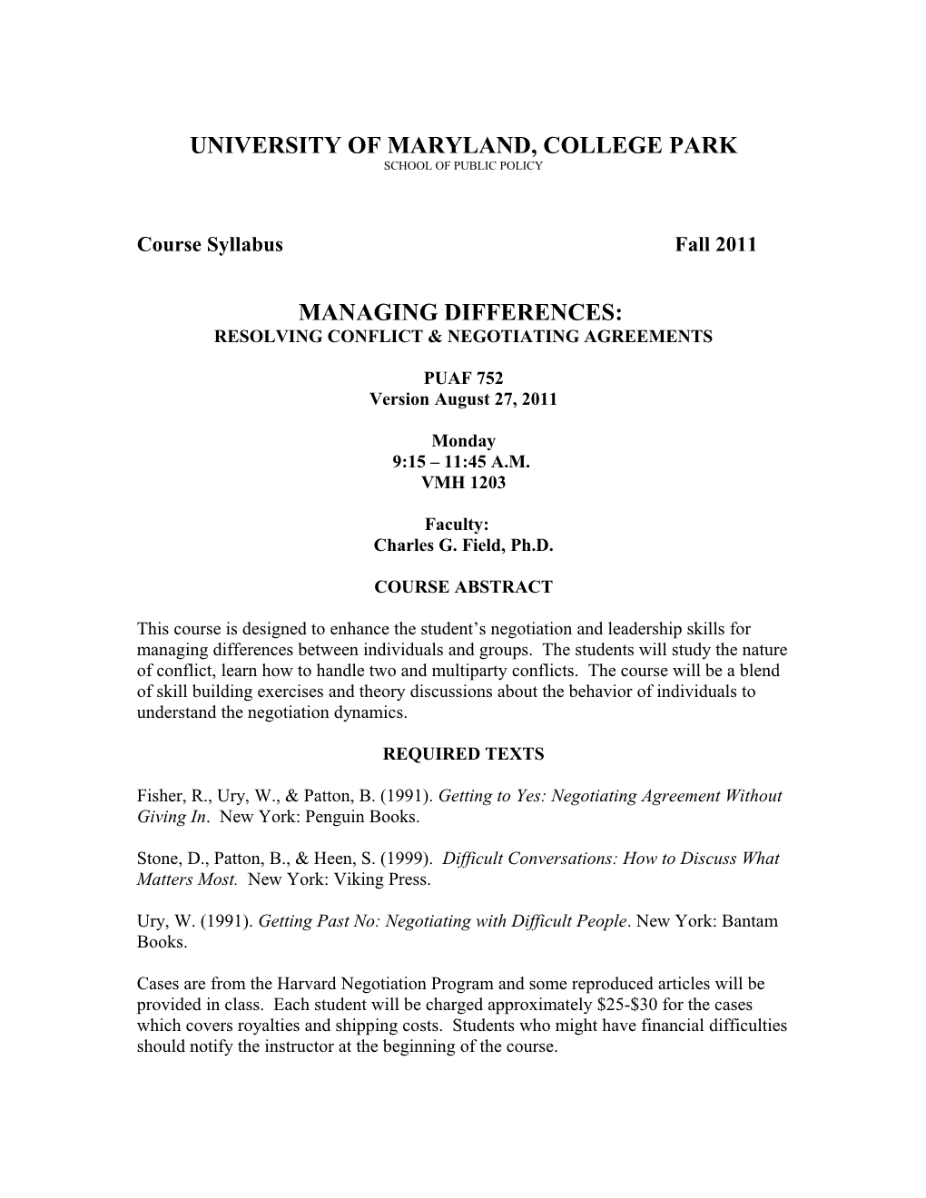 Managing Differences: Resolving Conflict & Negotiating Agreements