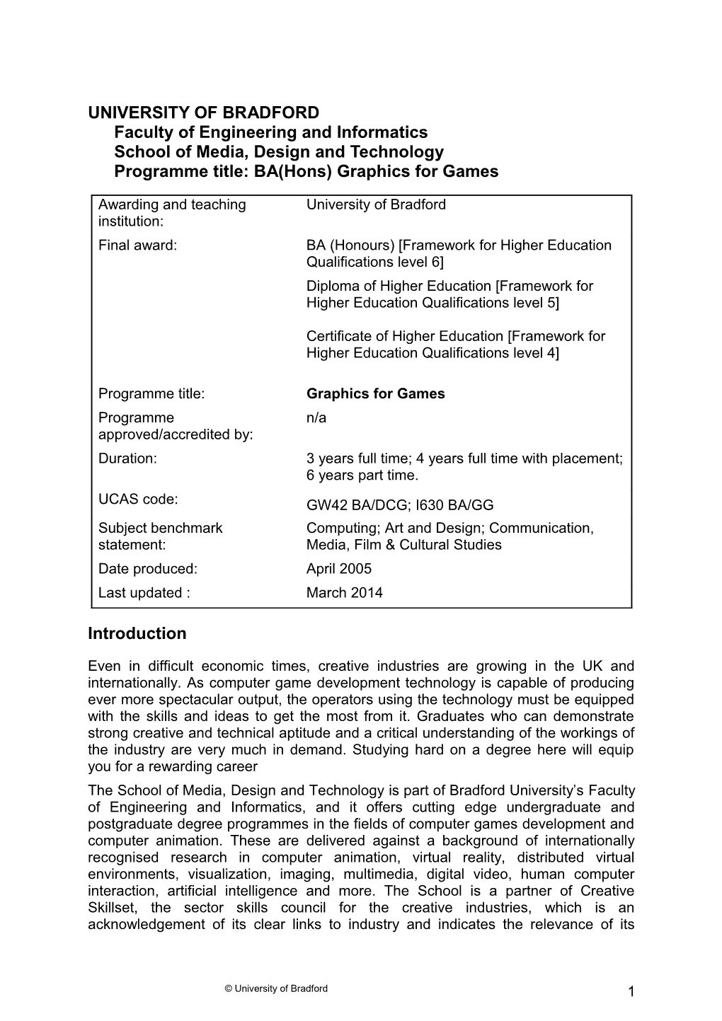 UNIVERSITY of Bradfordfaculty of Engineering and Informaticsschool of Media,Designand