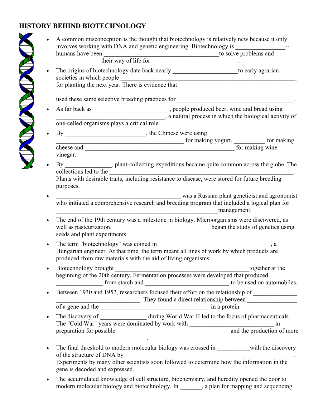 History Behind Biotechnology