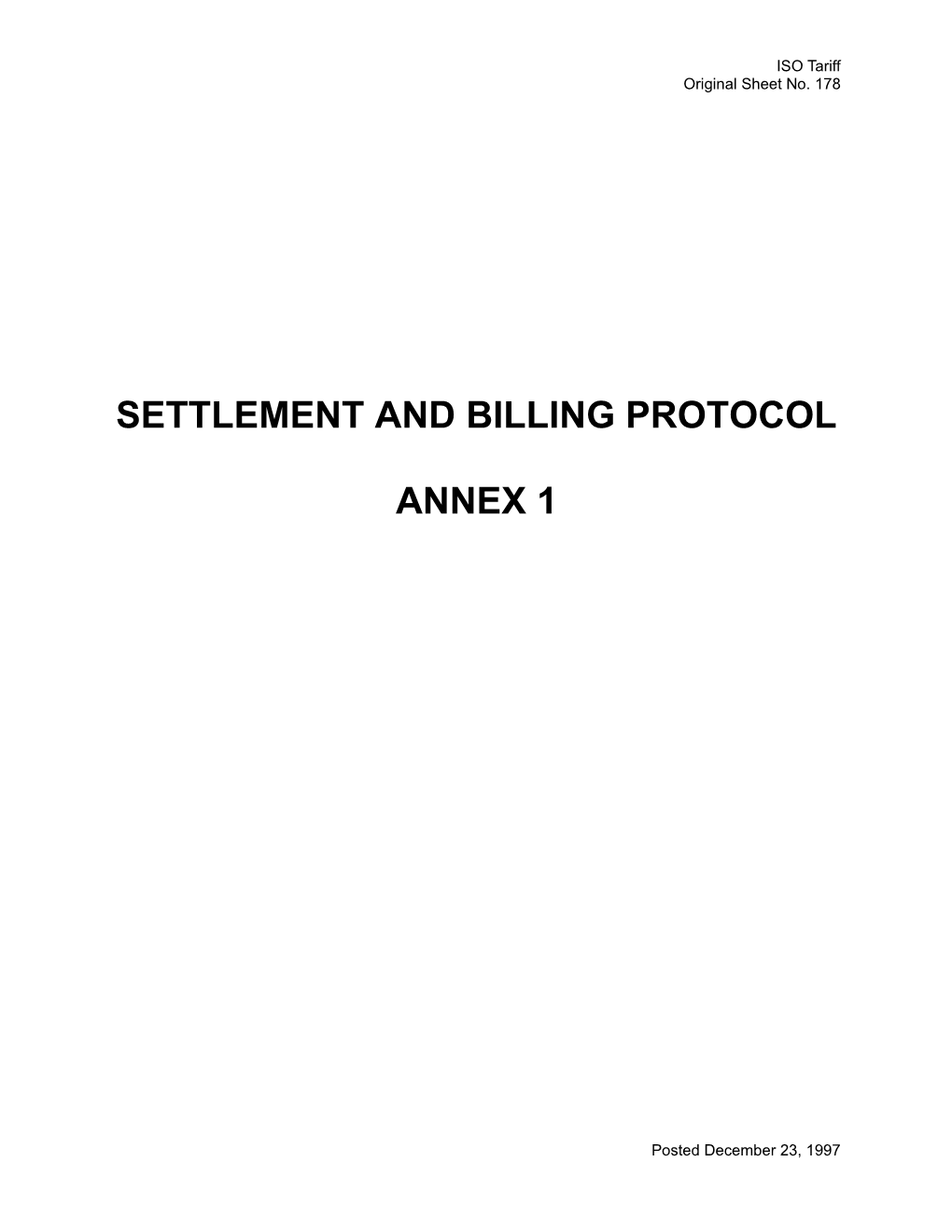 SABP Annex 1 Settlement and Billing of Reliability Must-Run Charges and Payments