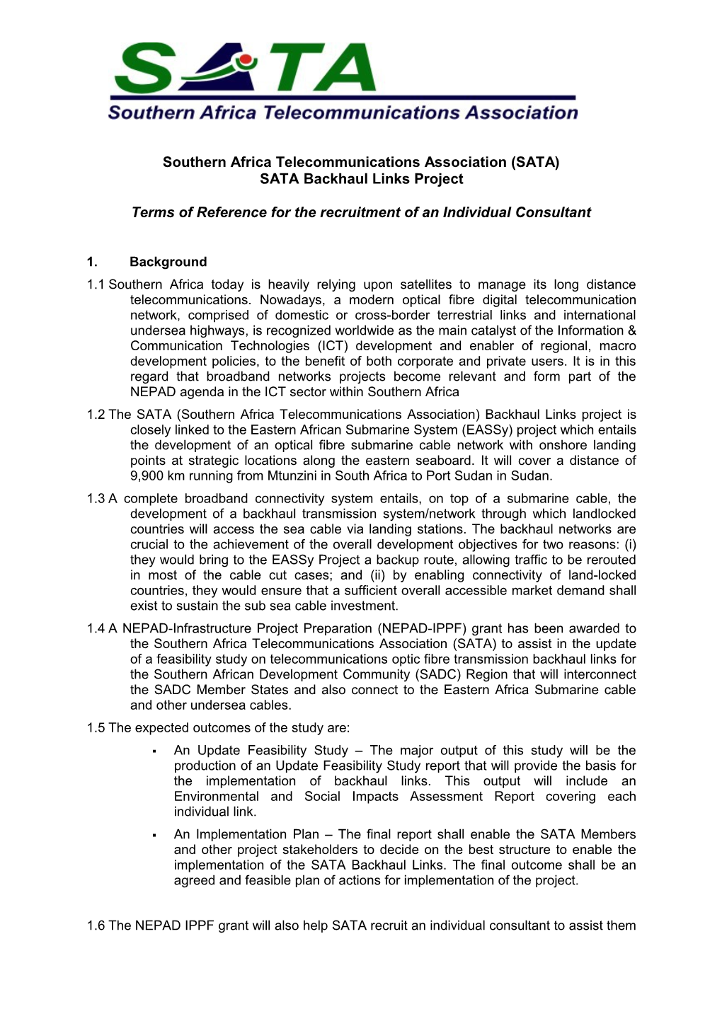 ECOWAS Wide Area Network (ECOWAN) Project