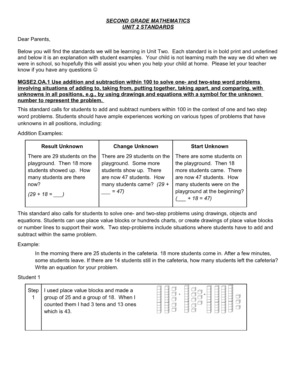 Second Grade Mathematics