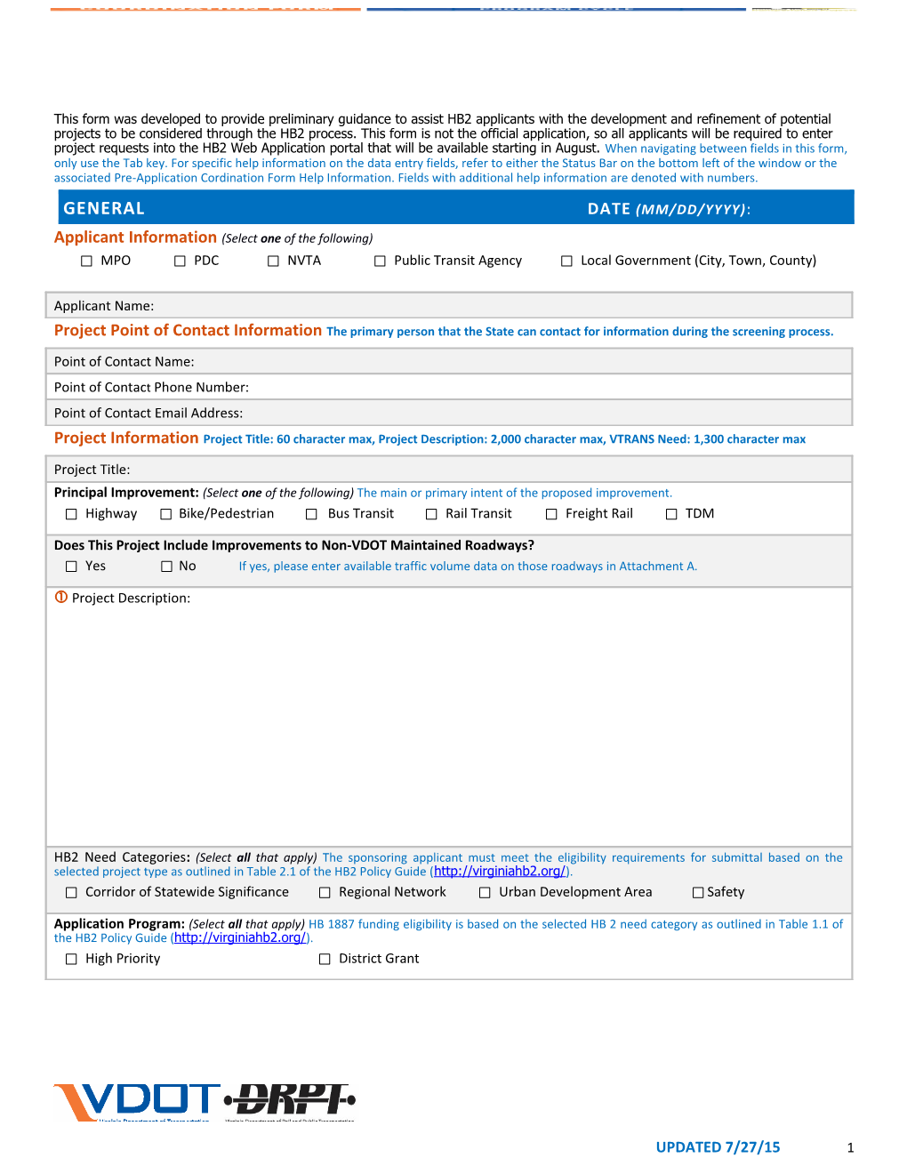 Applicant Information(Select One of the Following)