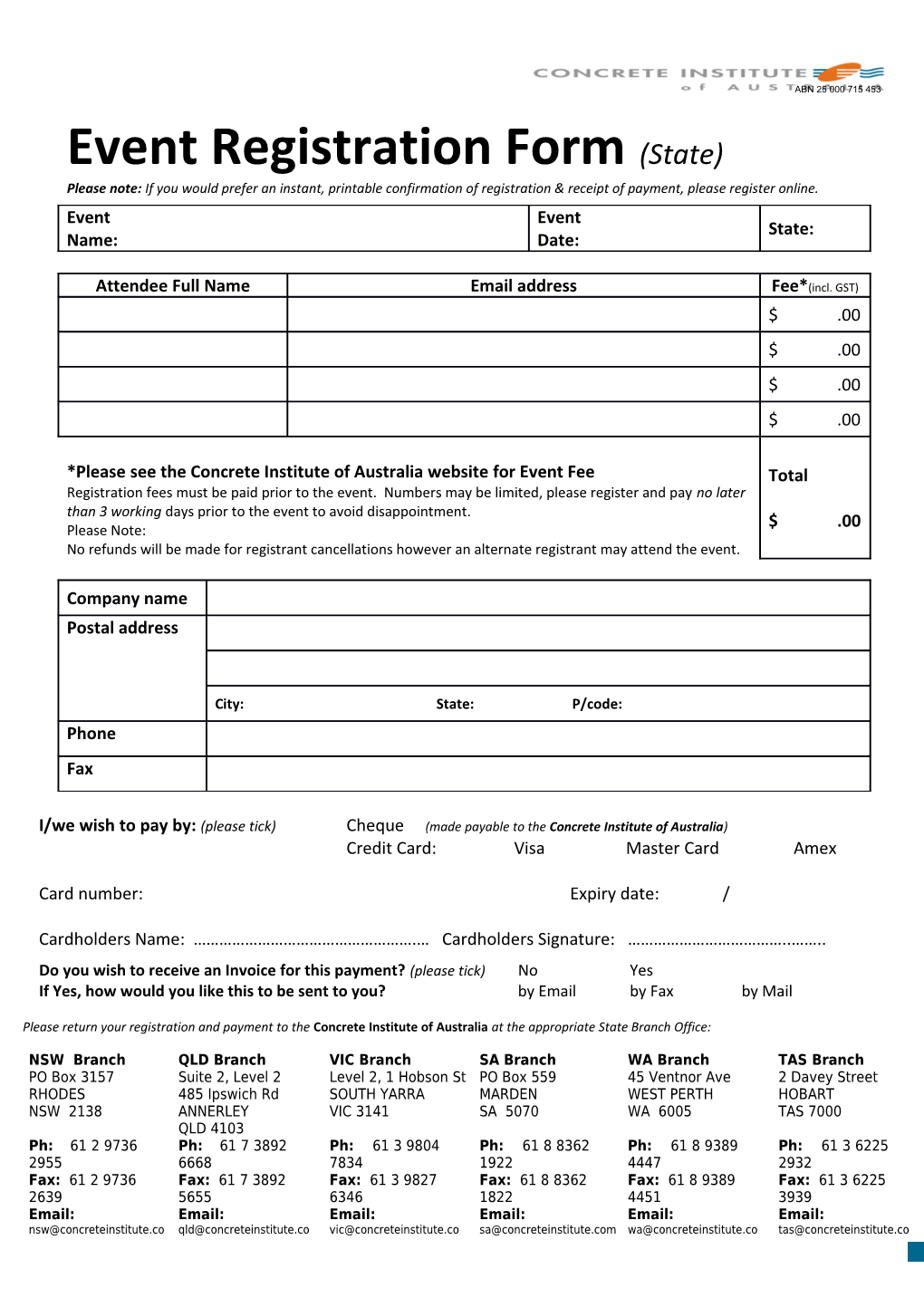 Event Registration Form (State)