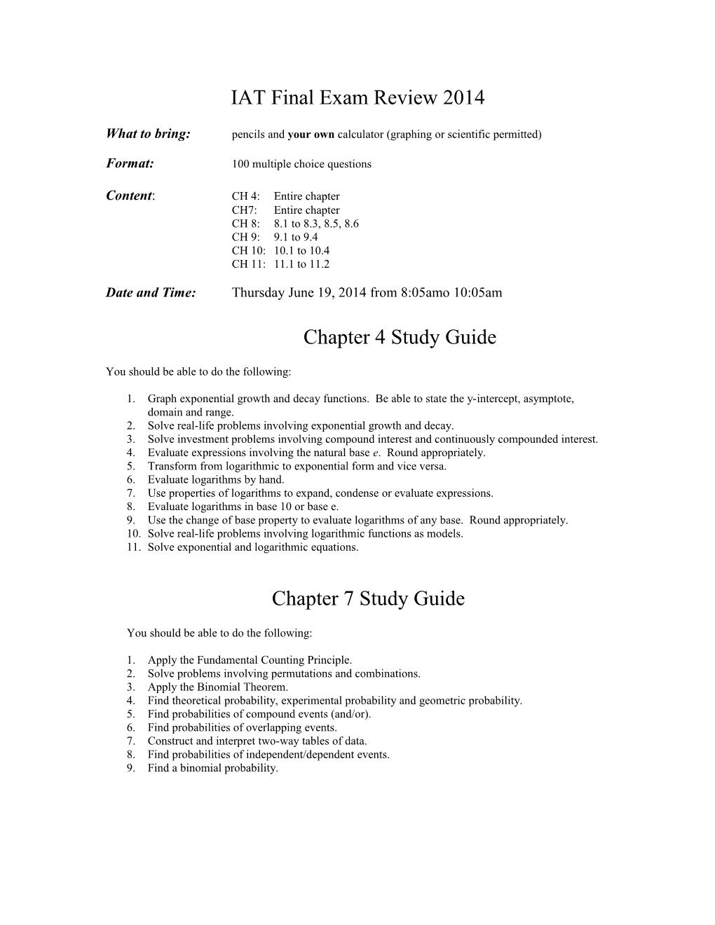 IAT Chapter 4 Study Guide