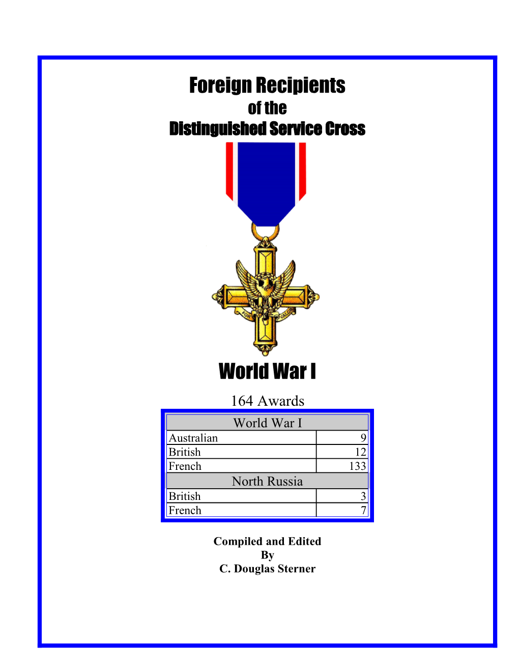 Foreign Recipients of the Distinguished Service Cross - WWI