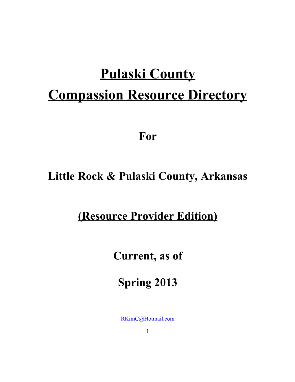 Little Rock Compassion Resources