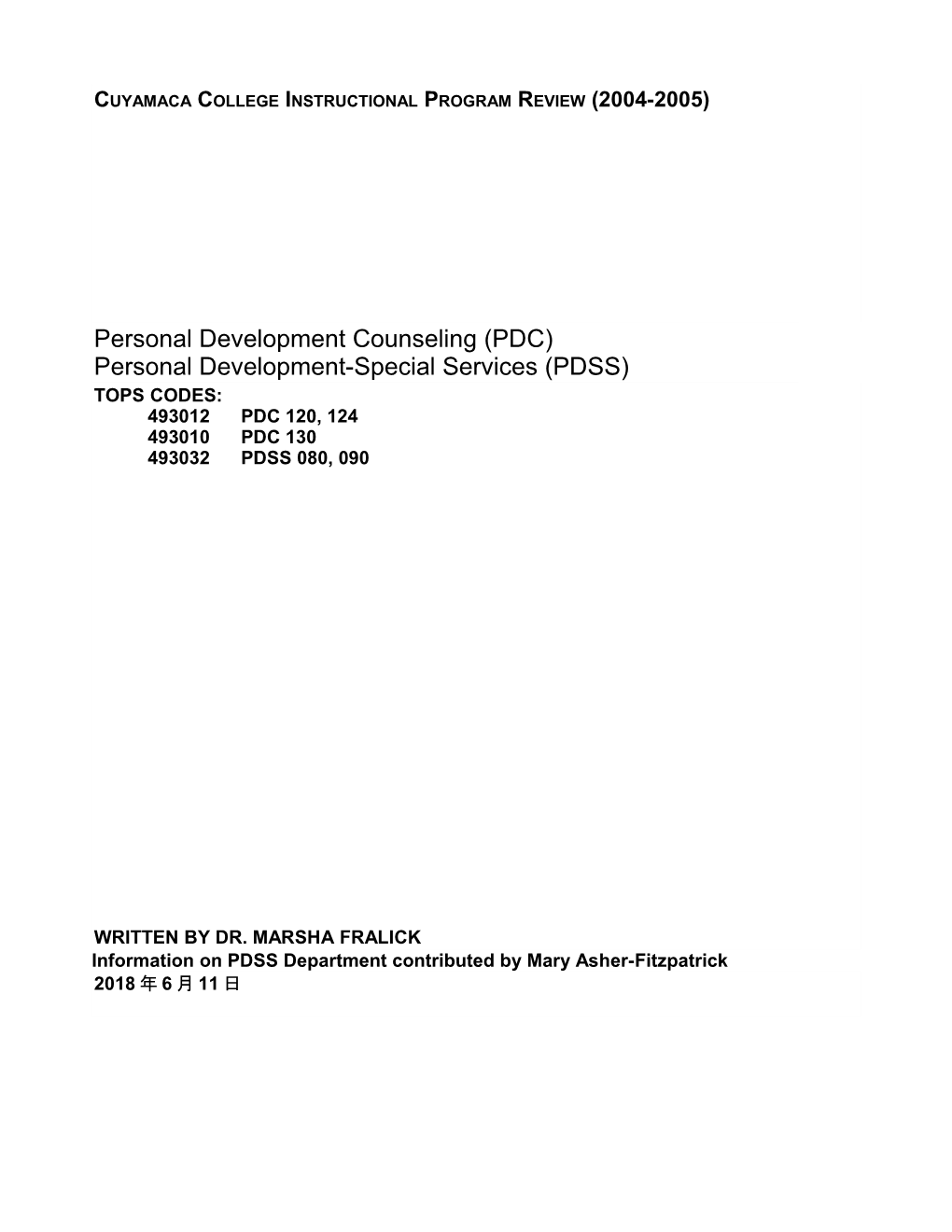 Cuyamacacollegeinstructional Program Review (2004-2005)