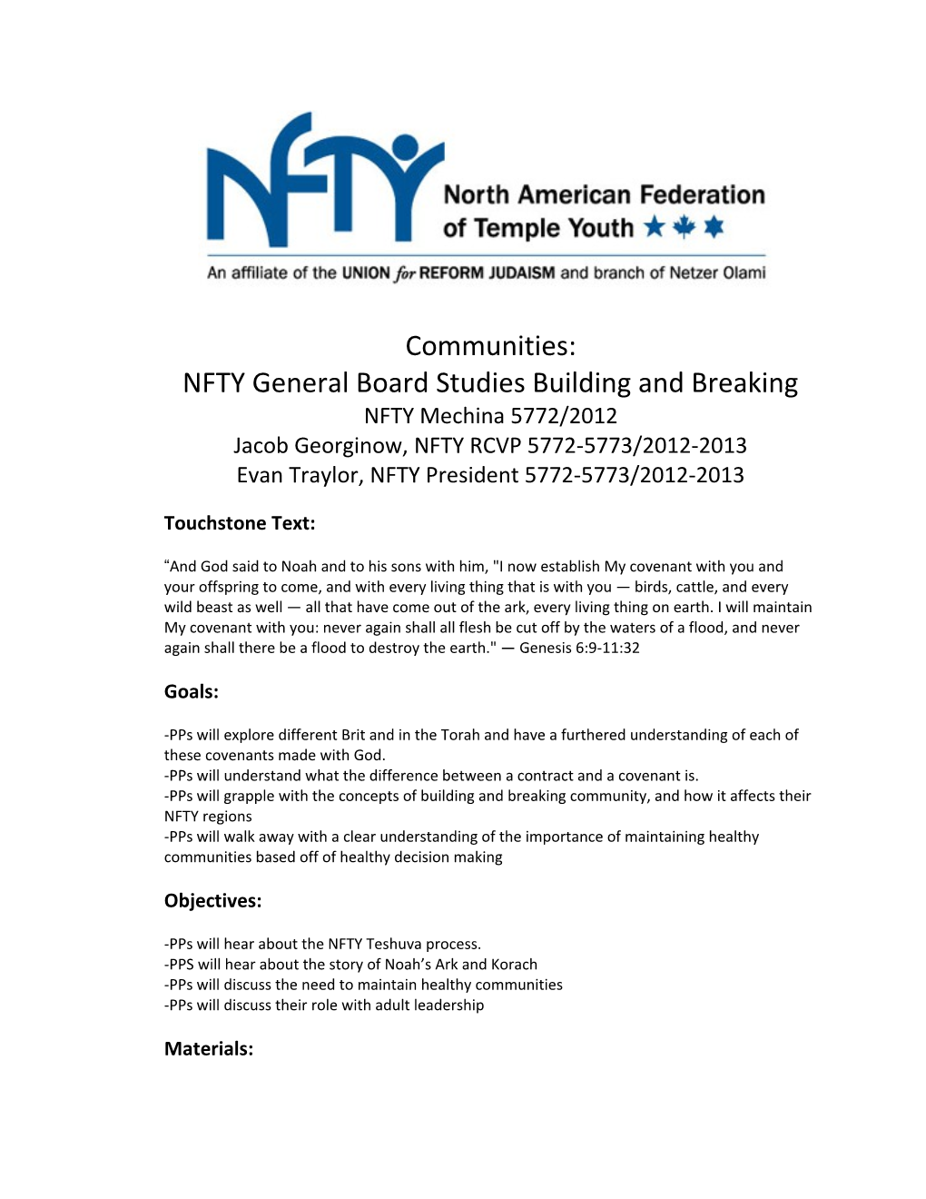 NFTY General Board Studies Building and Breaking