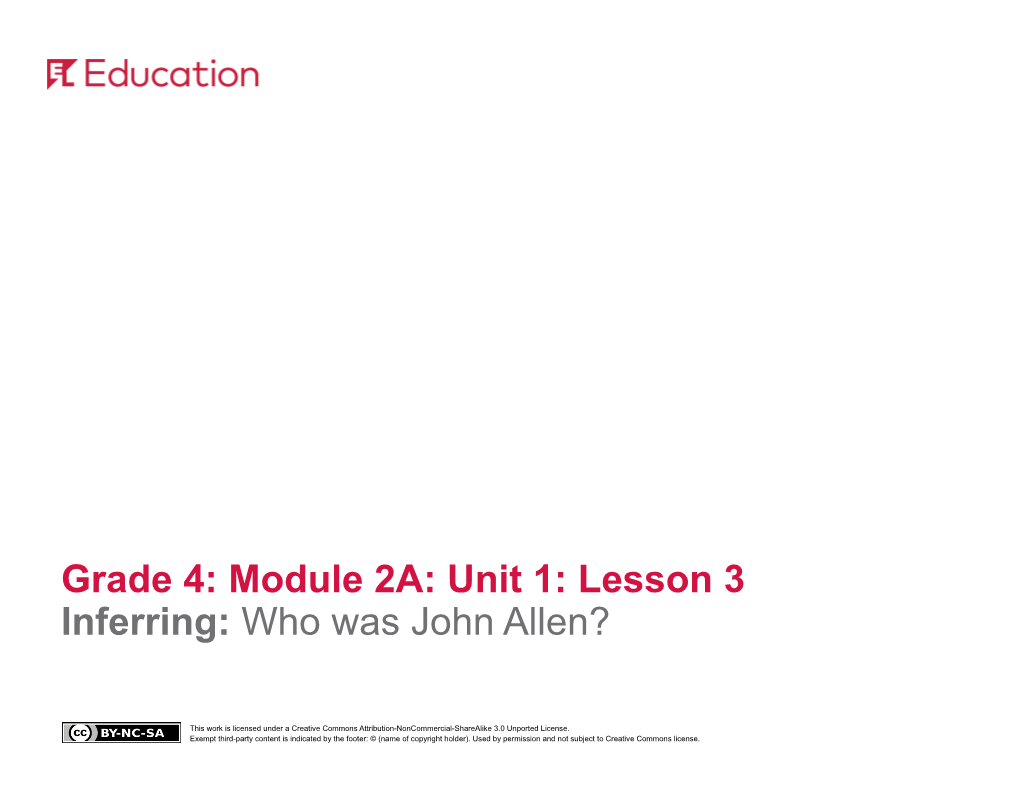 Grade 4: Module 2A: Unit 1: Lesson 3