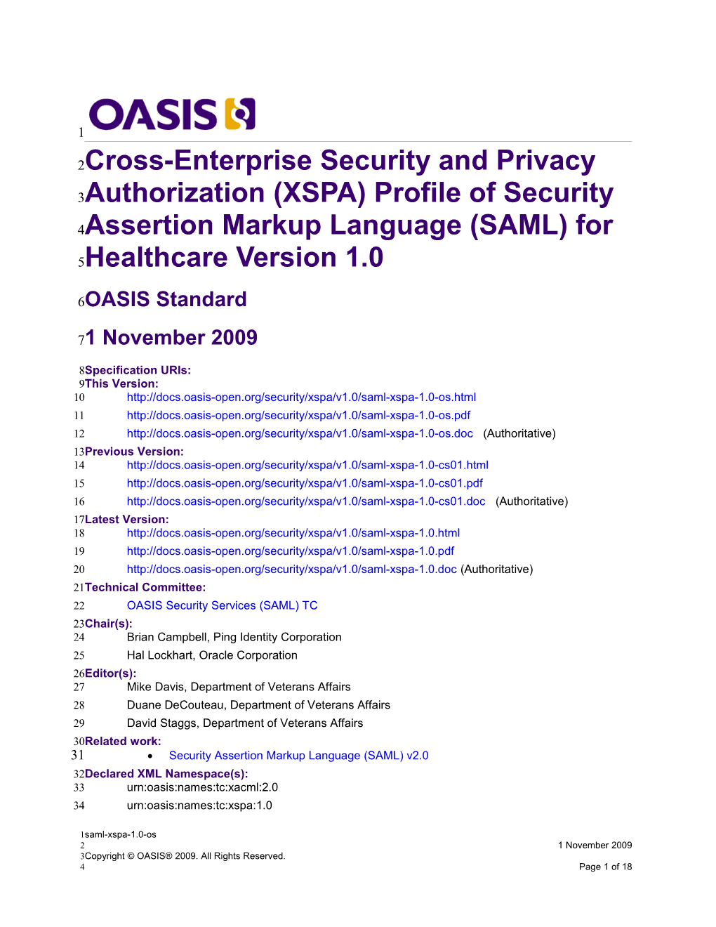 OASIS Specification Template s19