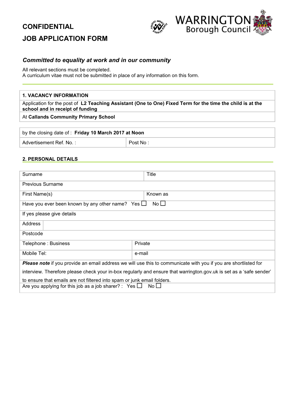 Job Application Form s7