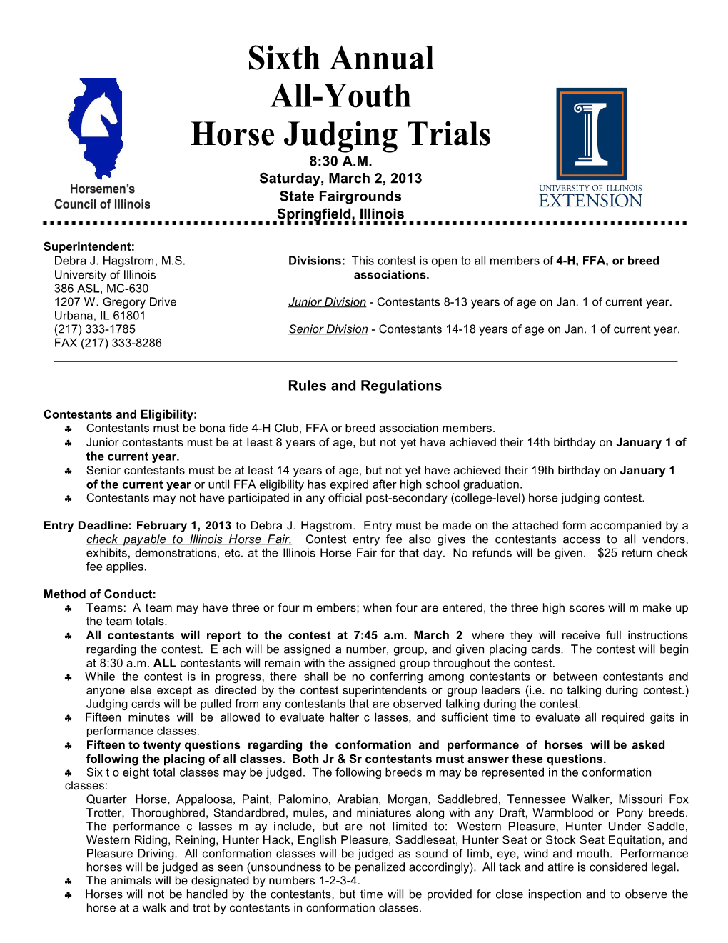 International Youth Invitational Horse Judging Contest