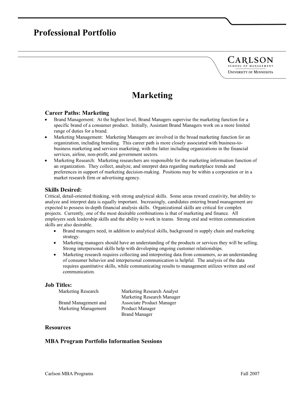 Marketing Portfolio (Word 1MB)