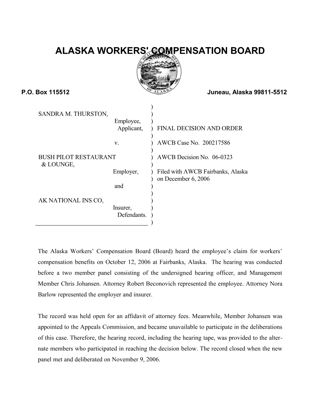 Alaska Workers' Compensation Board s29