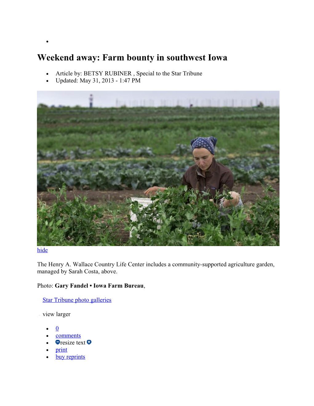 Weekend Away: Farm Bounty in Southwest Iowa