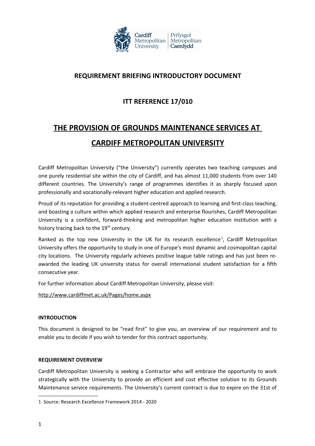 Requirement Briefing Introductory Document