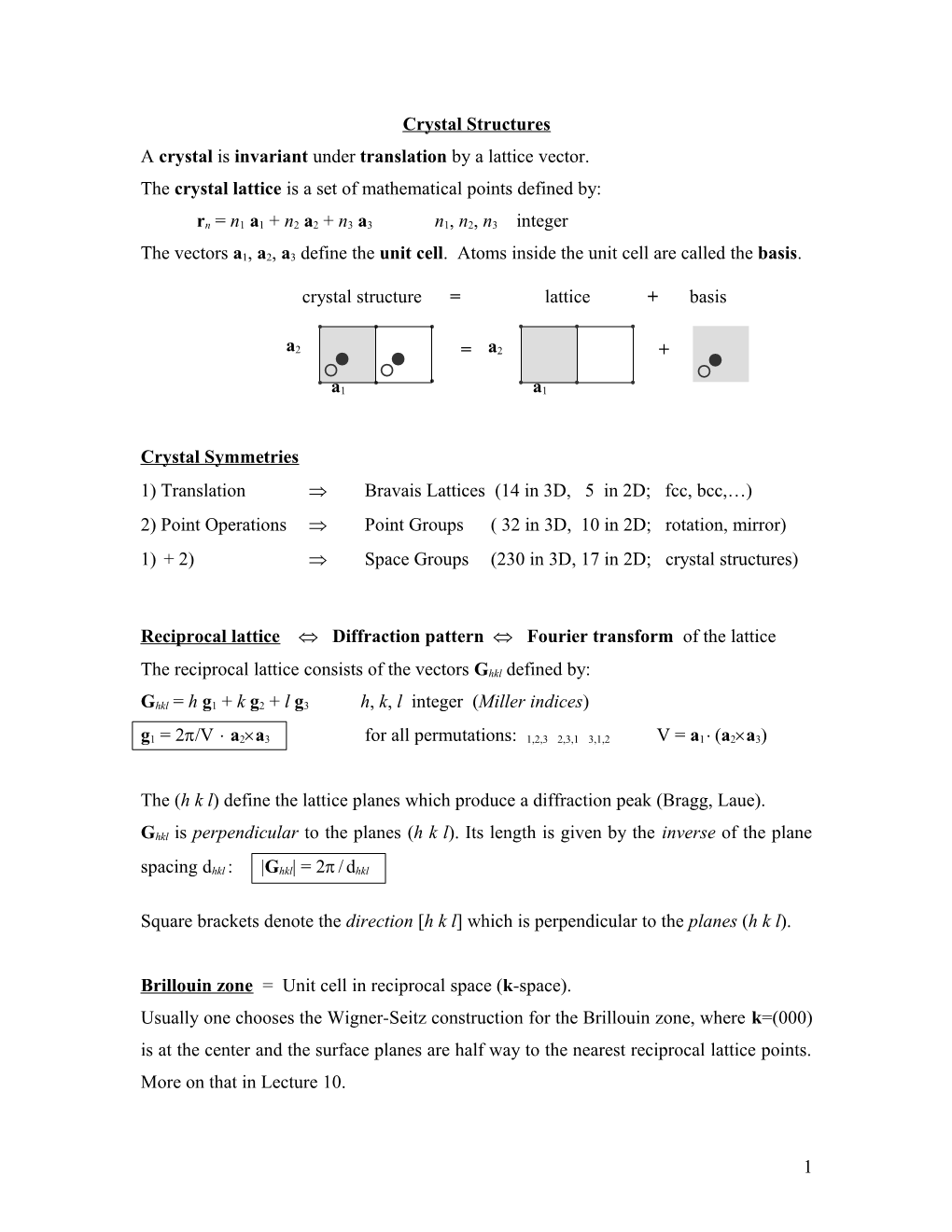 Crystal Structures