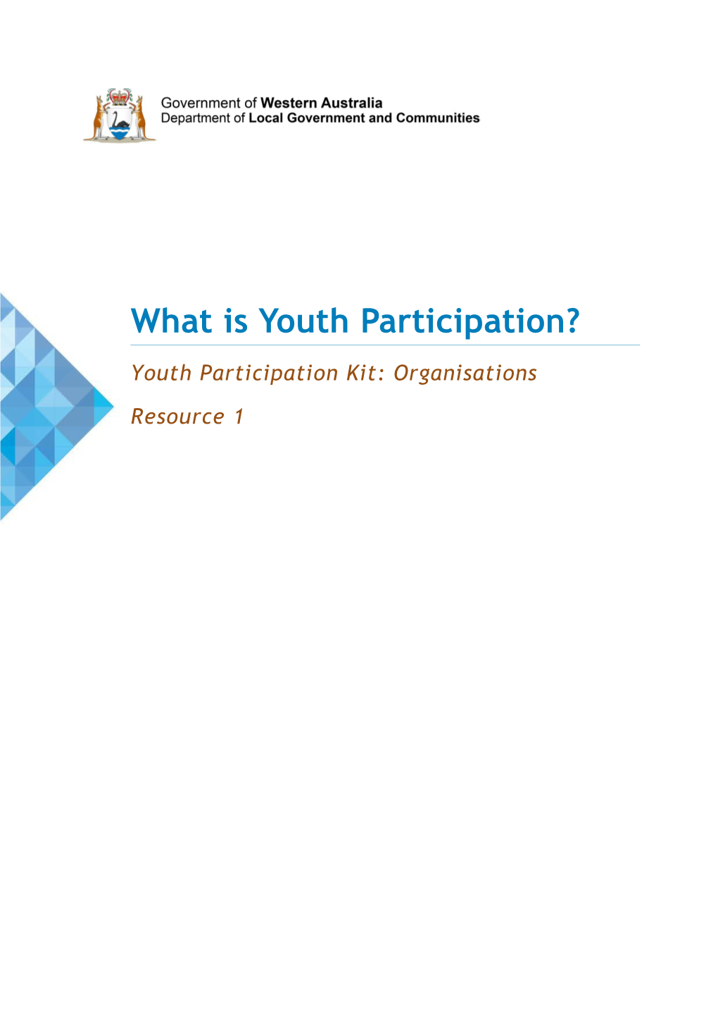 Youth Participation Kit: Organisations - Resource 1 - What Is Youth Participation