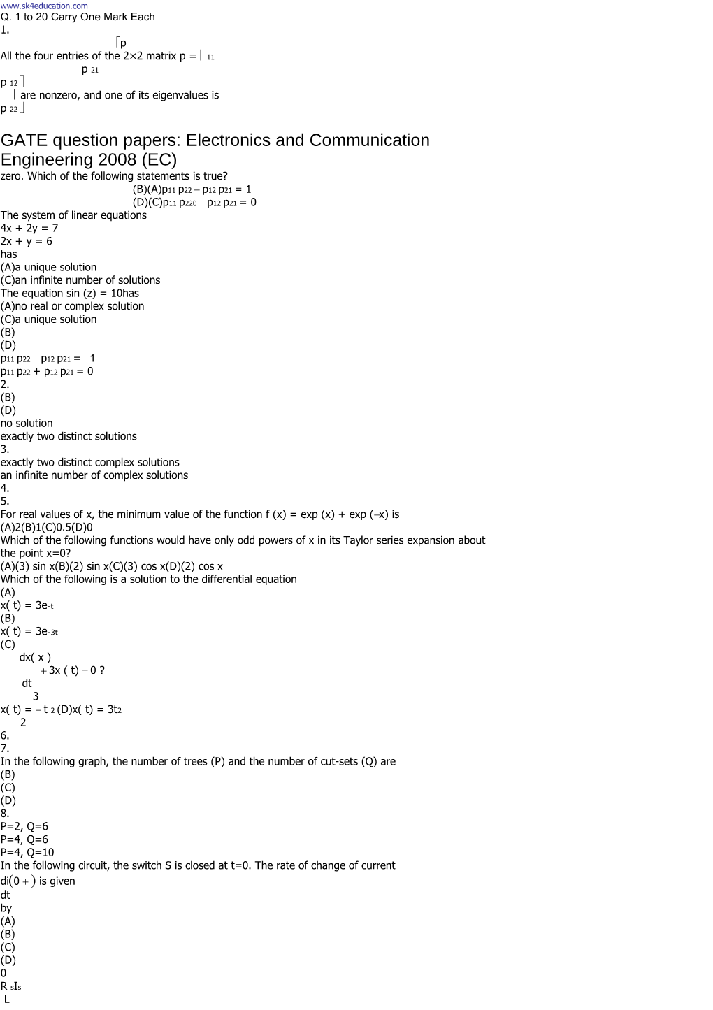 All the Four Entries of the 2 2 Matrix P = 11