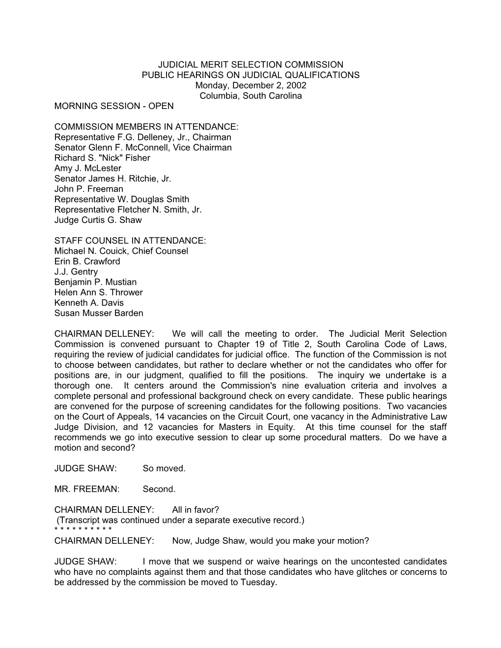 Judicial Merit Selection Commission