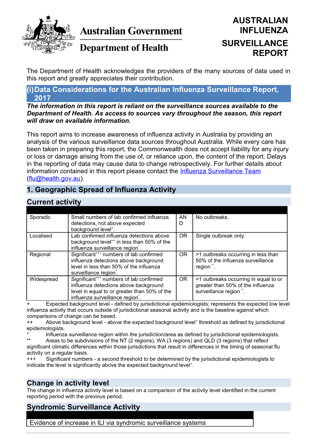 Australian Influenza Surveillance Report 1 to 14 August 2015