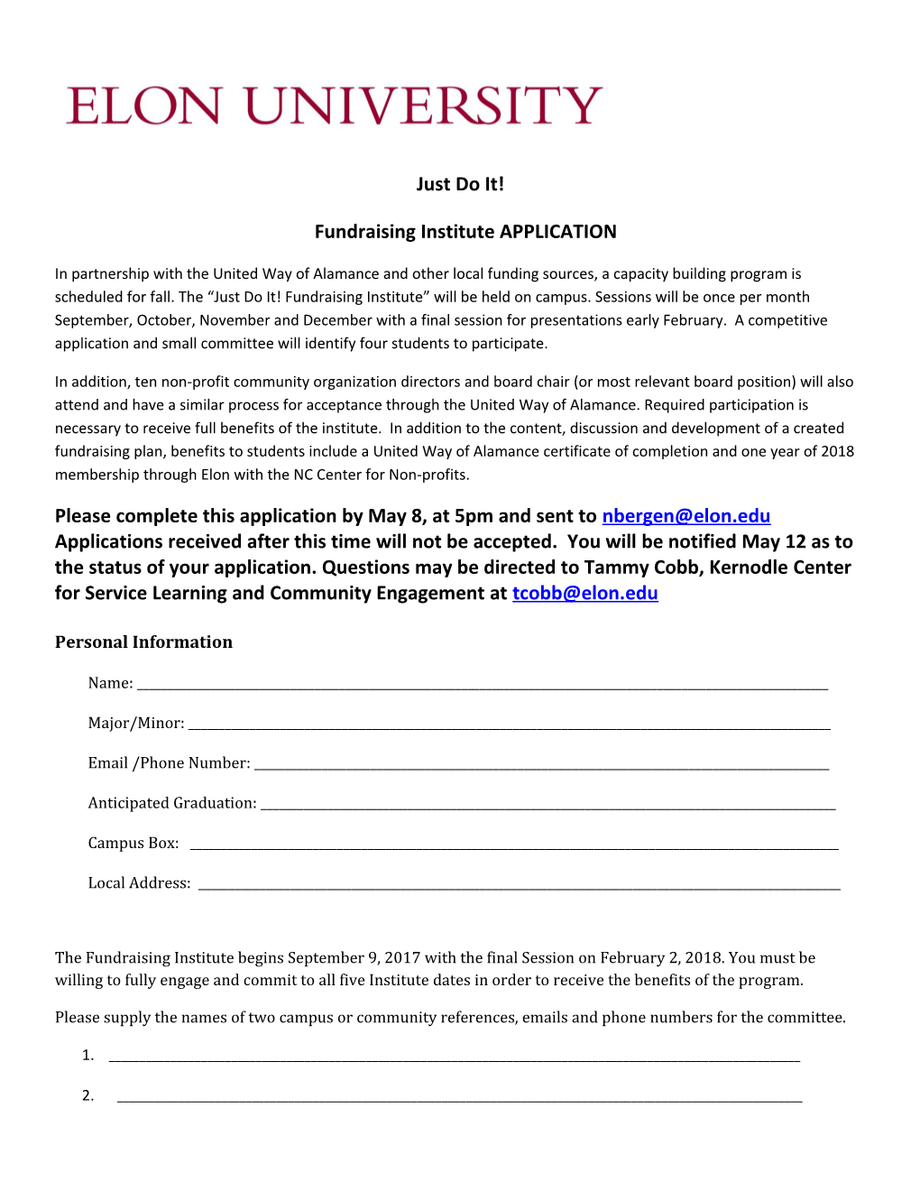 Fundraising Institute APPLICATION