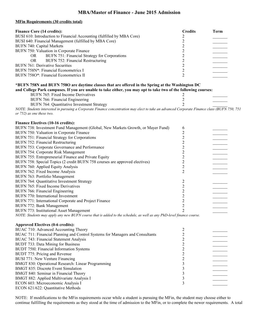 MBA/MS in Finance