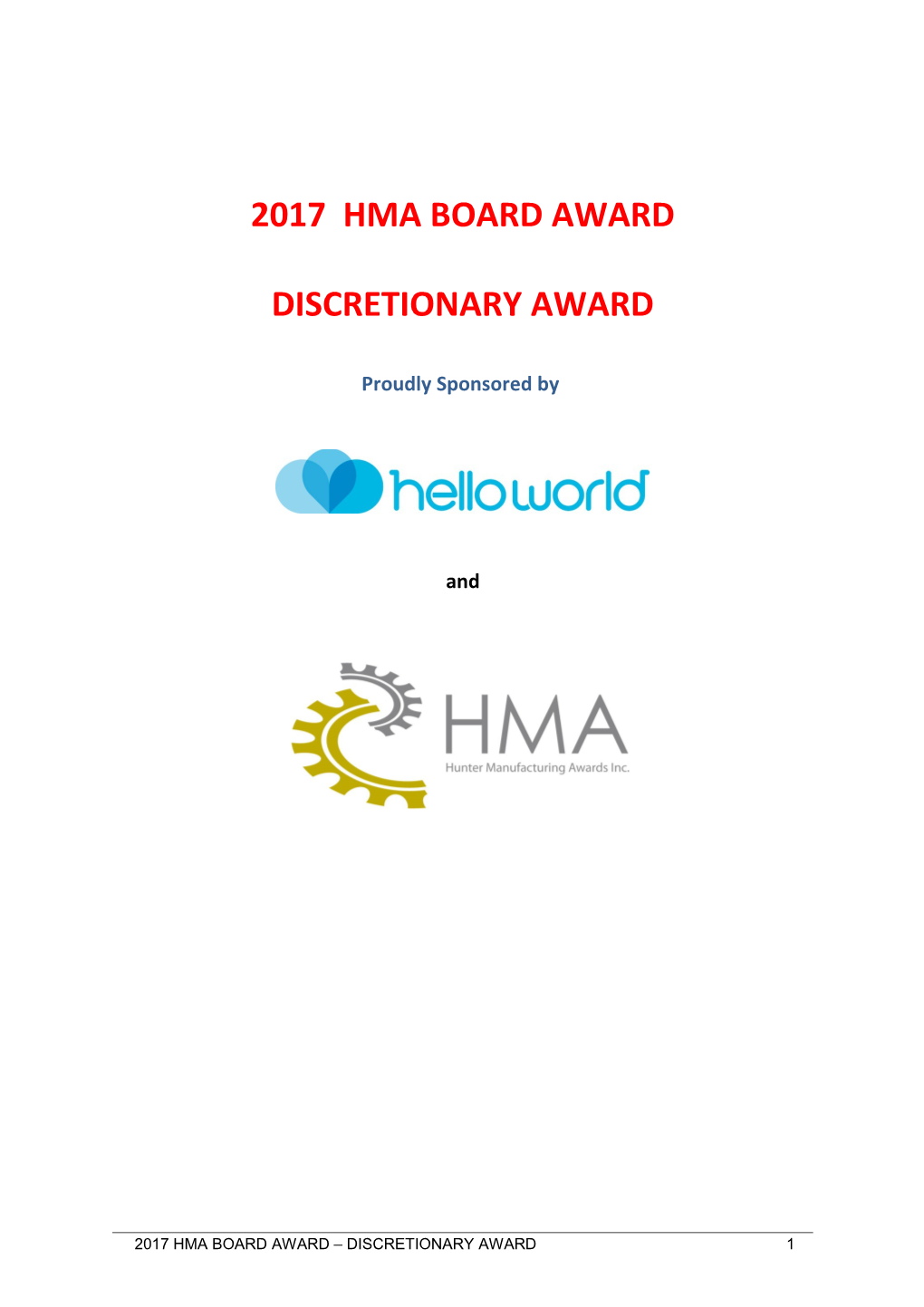 Board Award - Discretionary Award