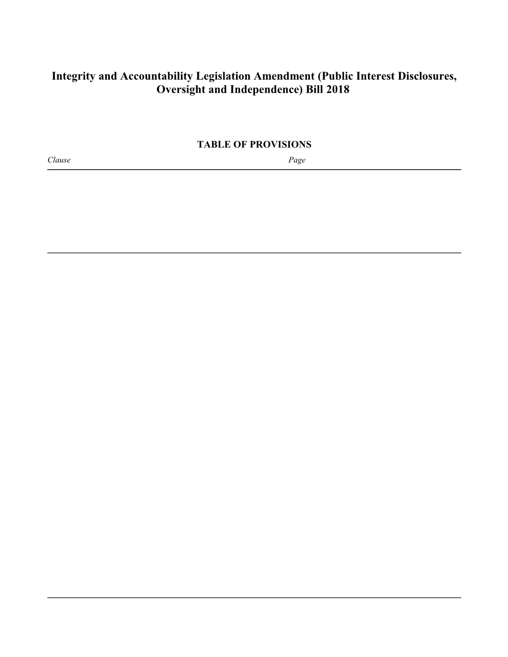 Integrity and Accountability Legislation Amendment (Public Interest Disclosures, Oversight