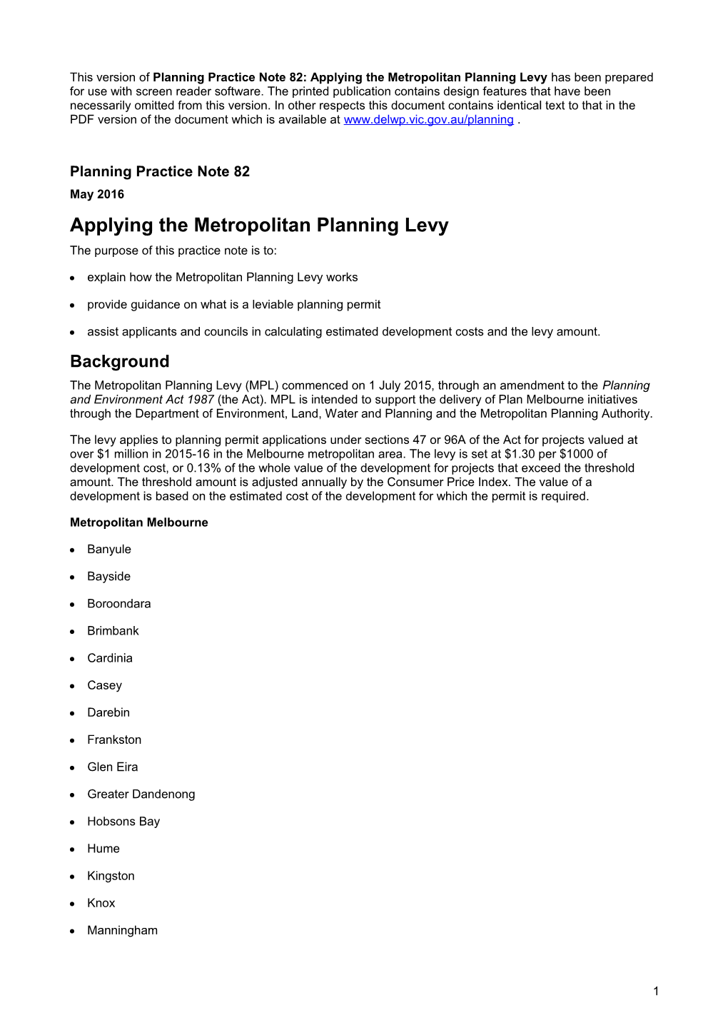Planning Practice Note 1: Applying the Heritage Overlay