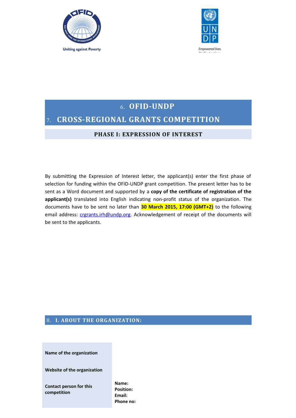 Cross-Regional Grants Competition