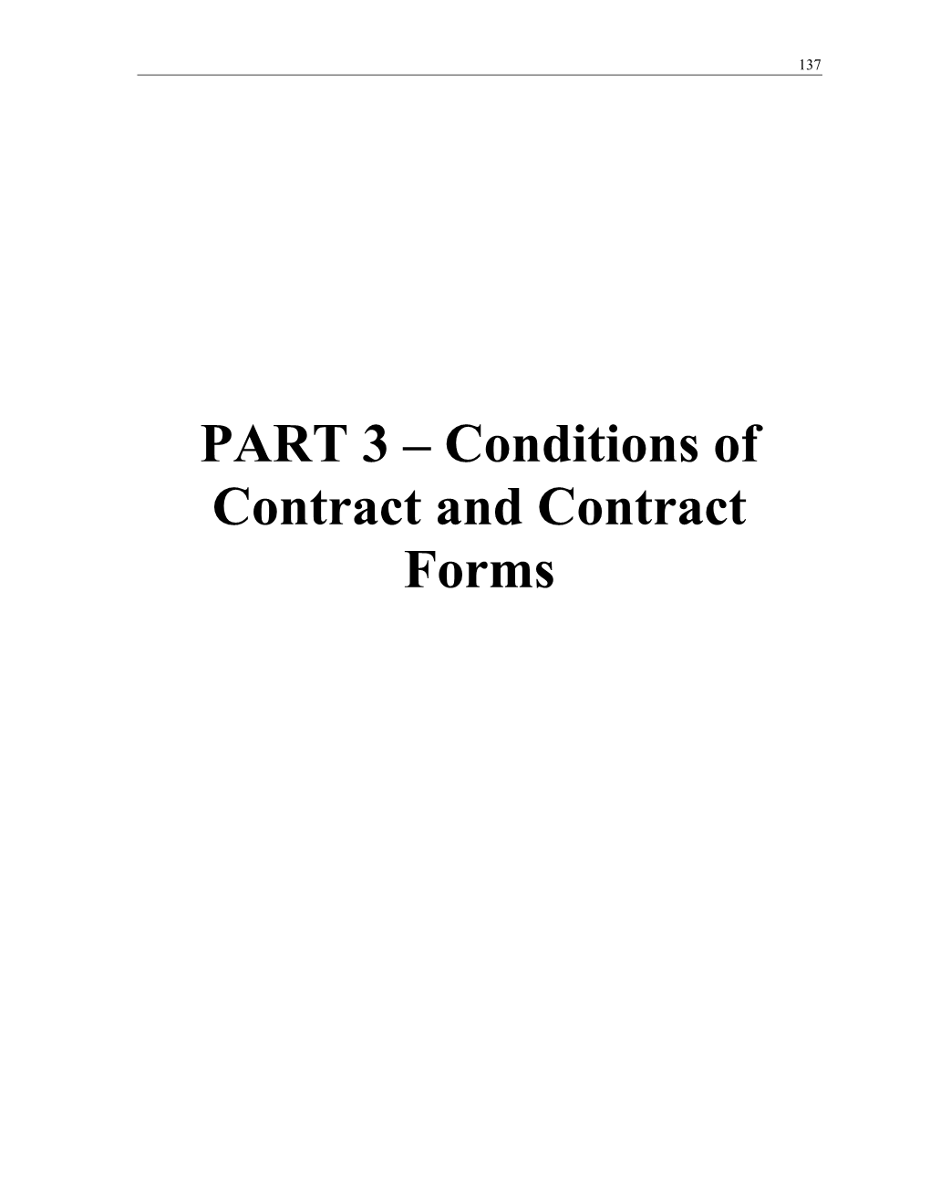 PART 3 Conditions of Contract and Contract Forms
