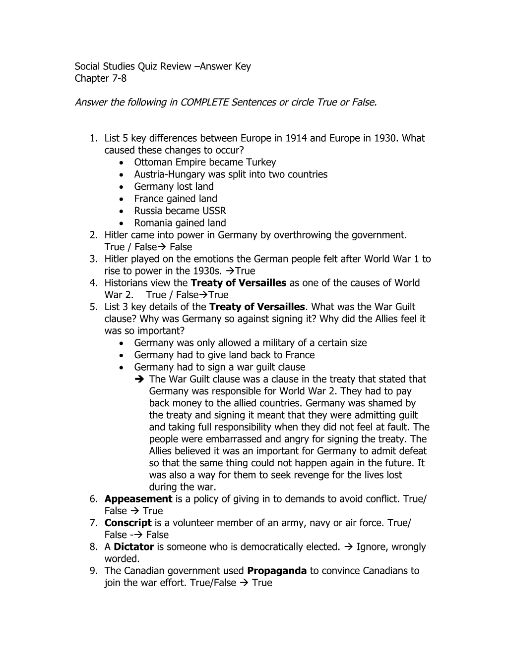 Social Studies Quiz Review s1