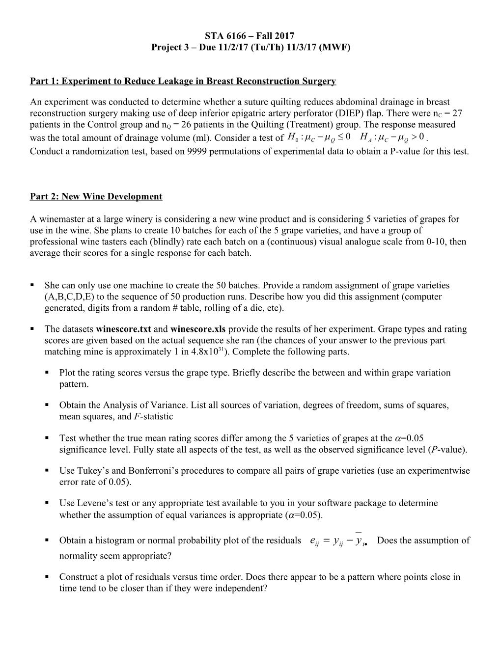 Part 1: Experiment to Reduce Leakage in Breast Reconstruction Surgery