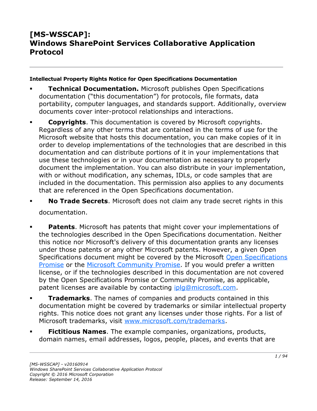 Windows Sharepoint Services Collaborative Application Protocol