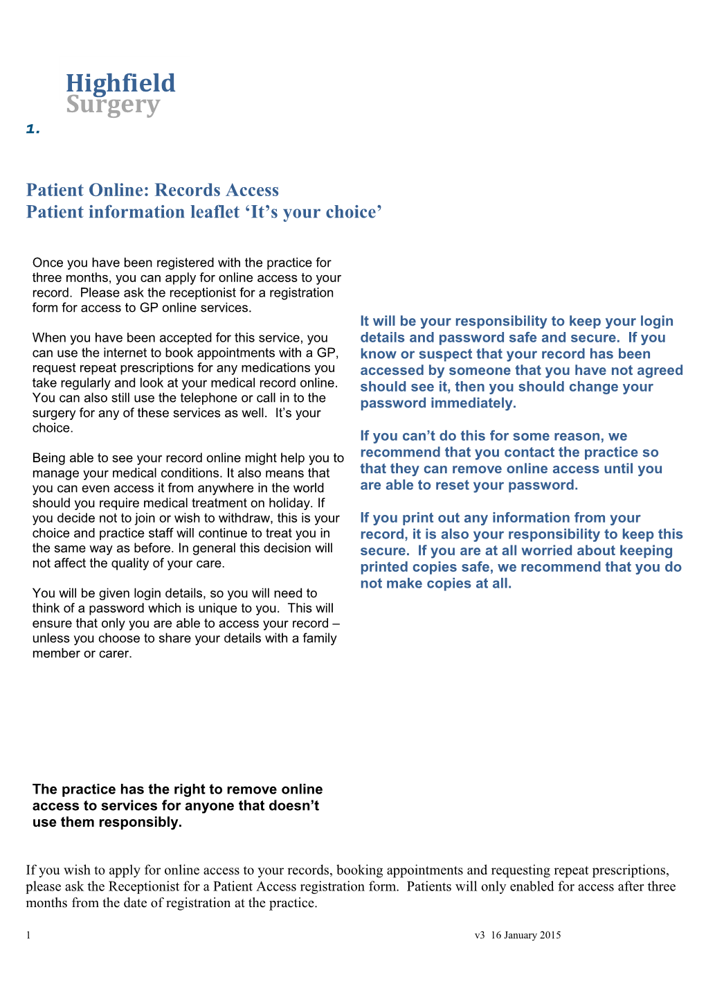 Patient Online: Records Access s1