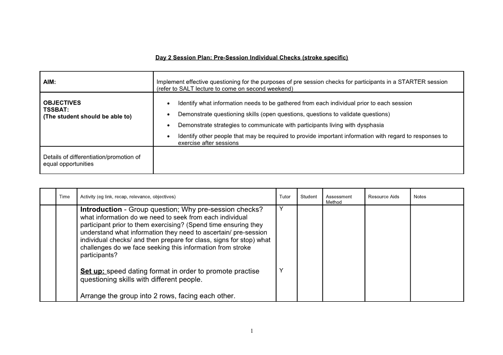 Lesson Plan & Evaluation