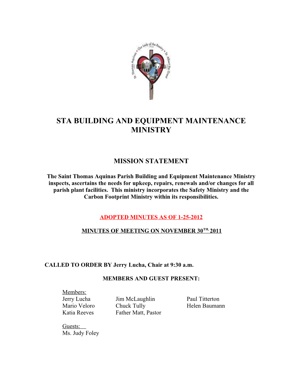 Sta Building and Equipment Maintenance Ministry