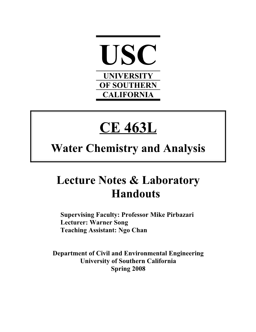 Water Chemistry and Analysis