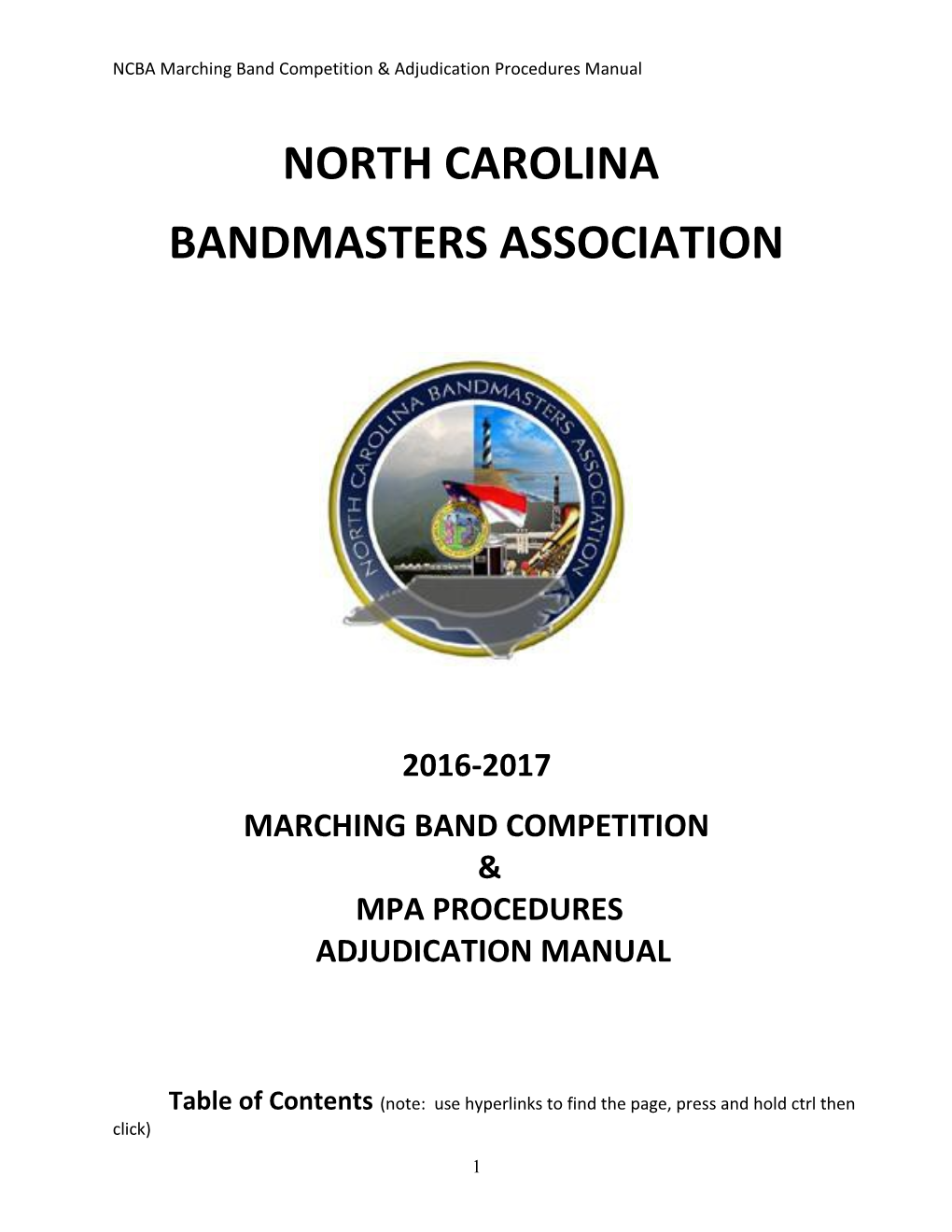 NCBA Marching Band Competition & Adjudication Procedures Manual