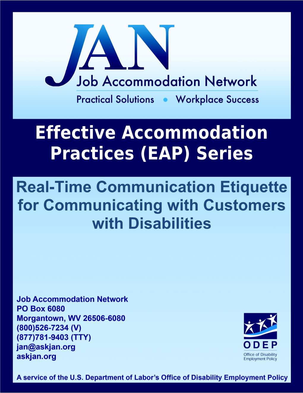 Real-Time Communication Etiquette for Communicating with Customers with Disabilities