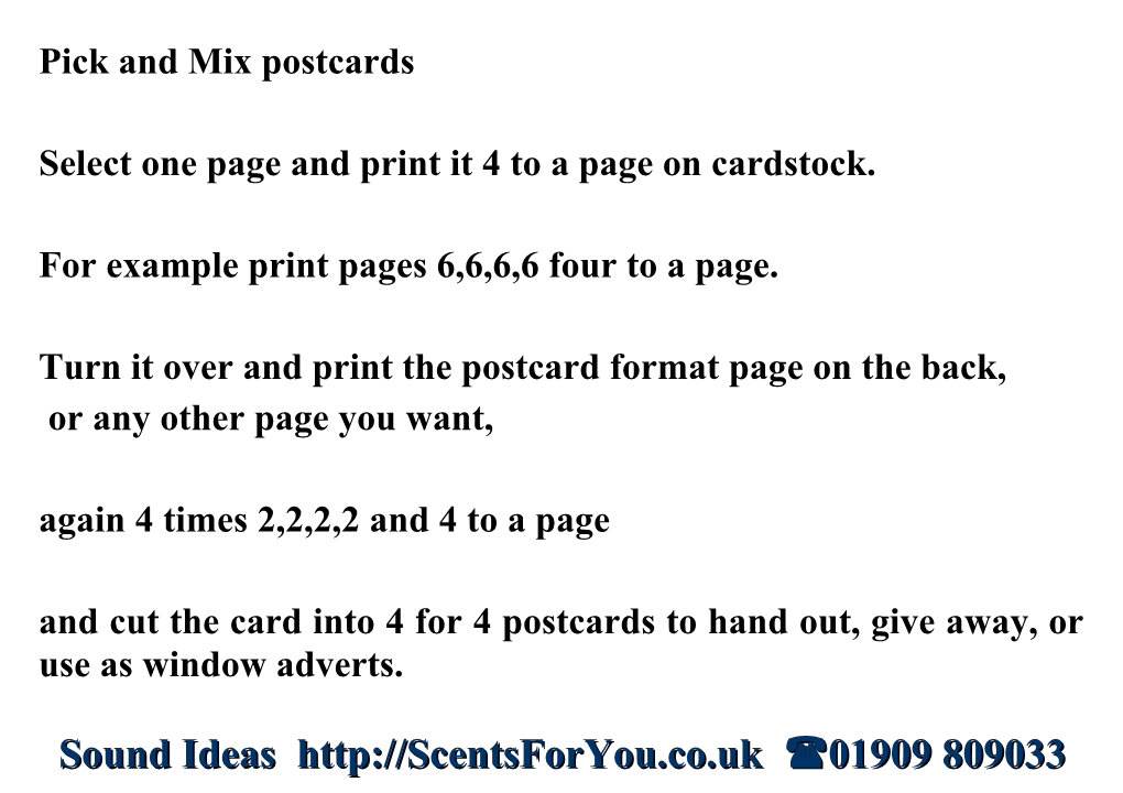 Select One Page and Print It 4 to a Page on Cardstock