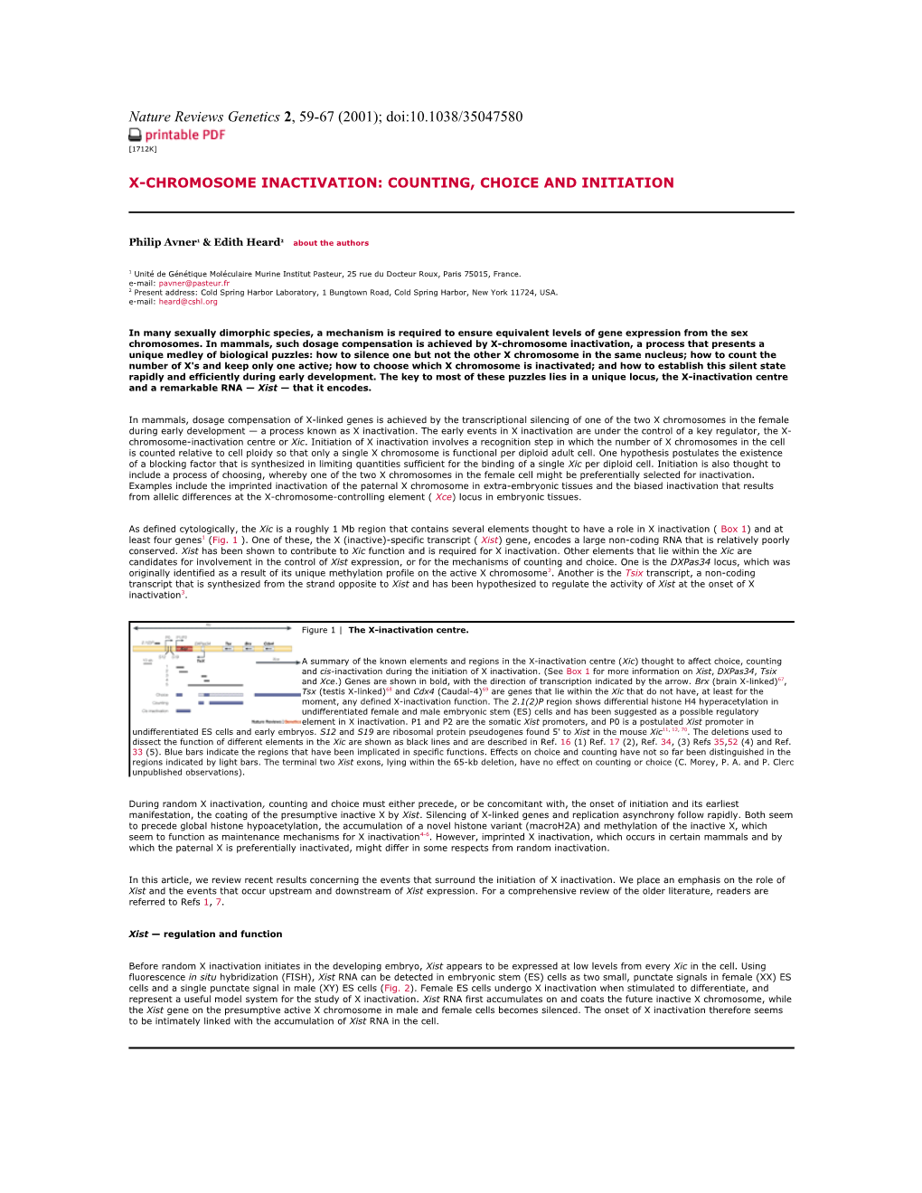 Nature Reviews Genetics 2, 59-67 (2001); Doi:10