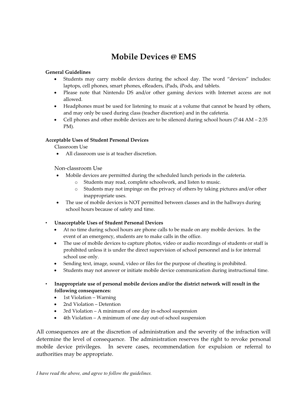 Mobile Devices EMS