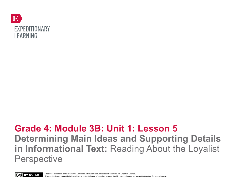 Main Idea and Supporting Details Graphic Organizer