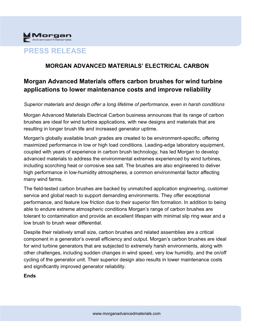 Morgan Advanced Materials Electrical Carbon